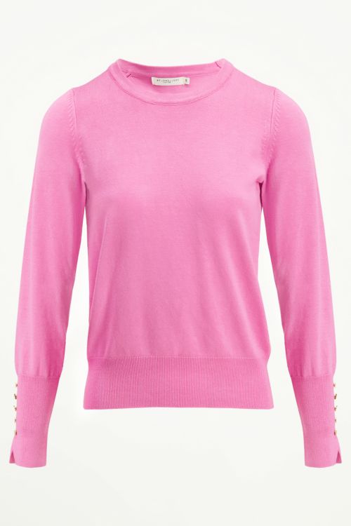 Roze trui My Jewellery knoopjes, basic trui My Jewellery