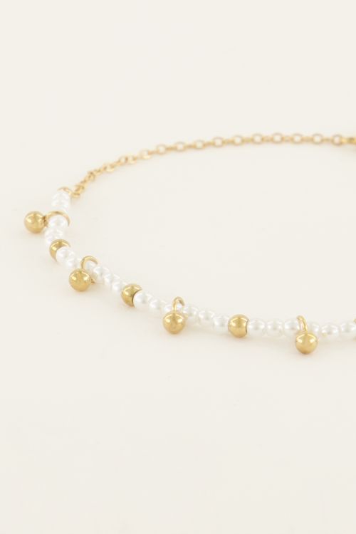Vintage armband met parels & bolletjes