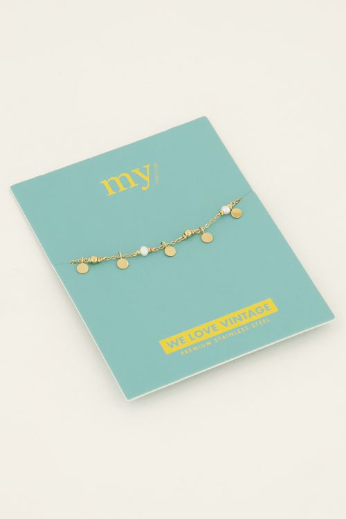 Vintage armband met parels & muntjes