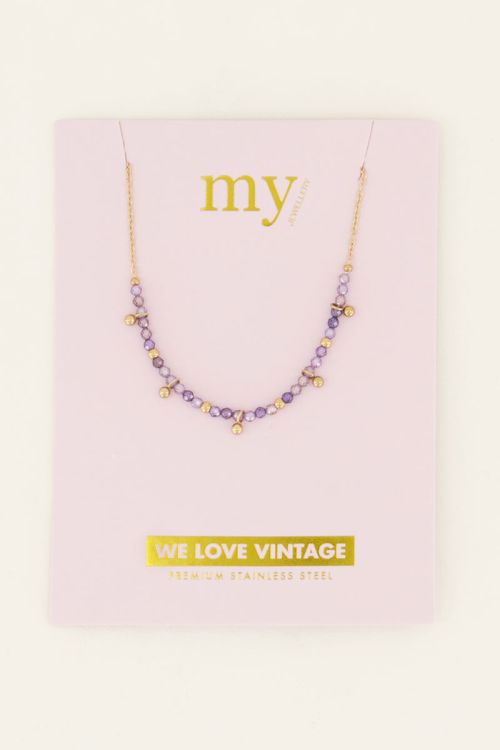 Vintage ketting met lila kralen & bolletjes | My Jewellery
