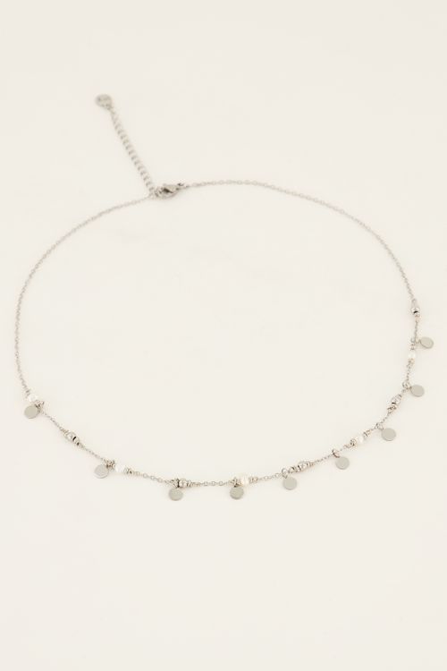 Vintage necklace with coins & faux pearls