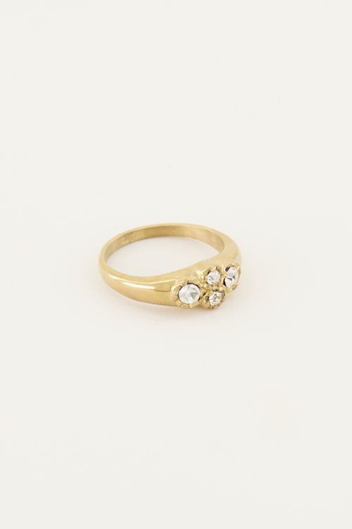 Vintage-Cluster-Ring mit Kristallsteinen