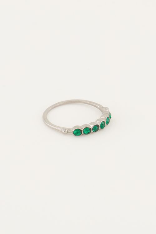Vintage ring groen kristal