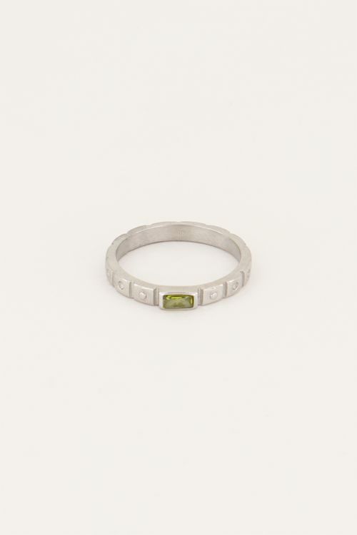 Vintage ring groene rechthoek