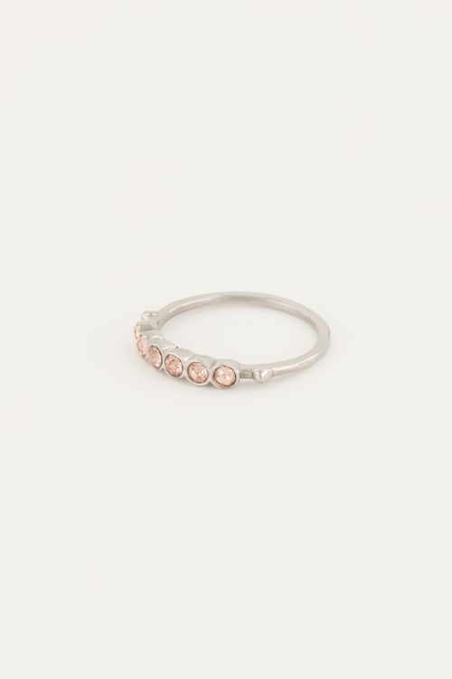 Vintage-Ring mit pfirsichfarbenen Kristallsteinen