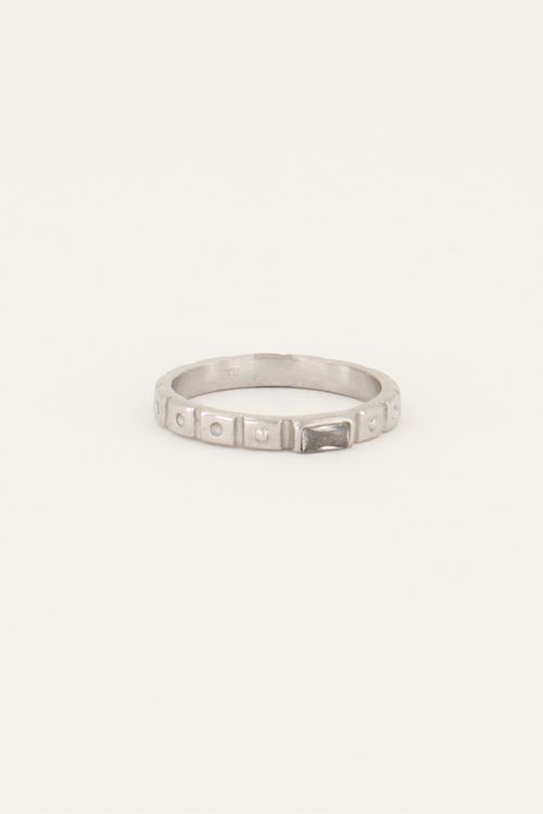 Vintage ring transparante rechthoek