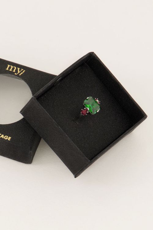 Vintage statement ring groen kristal | My Jewellery