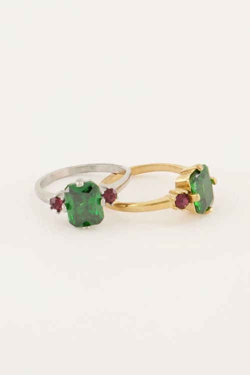 Vintage statement ring groen kristal | My Jewellery