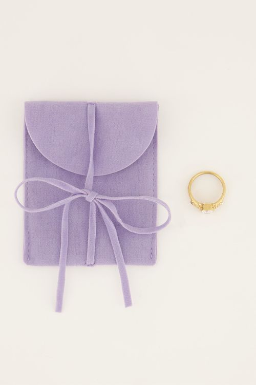 Vintage statement ring met transparante steen