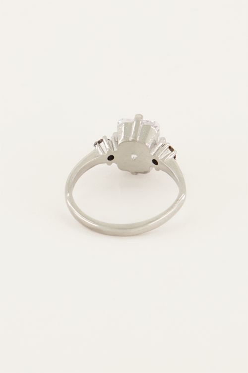 Vintage statement ring transparant kristal