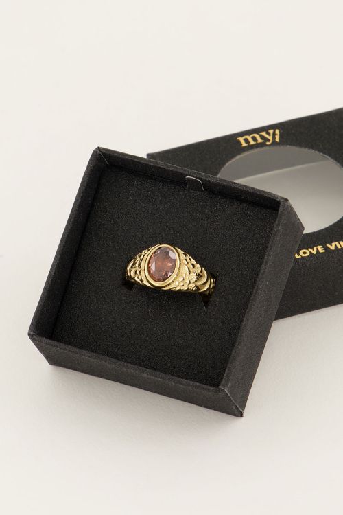 Vintage zegelring rode kristal | Ringen | My Jewellery