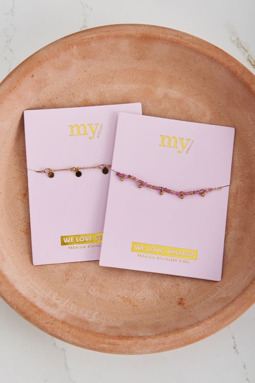 Vintage pink beaded bracelet | My Jewellery