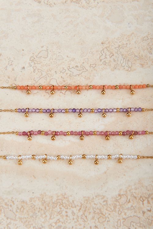 Vintage ketting met lila kralen & bolletjes | My Jewellery