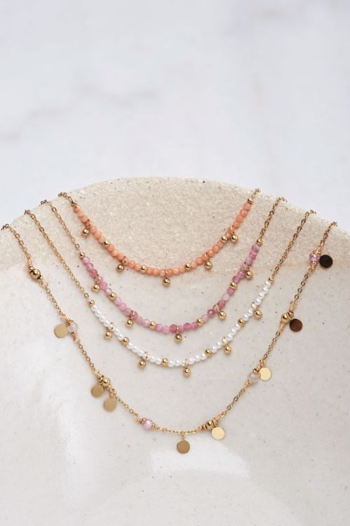 Vintage ketting met oranje kralen & bolletjes | My Jewellery