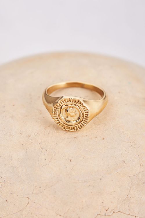 Vintage look zegelring met munt | My Jewellery