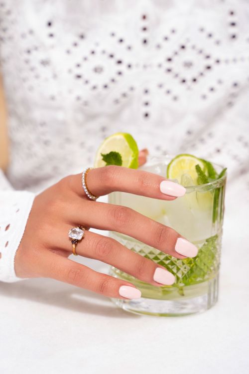 Bague tendance vintage à cristal transparent 