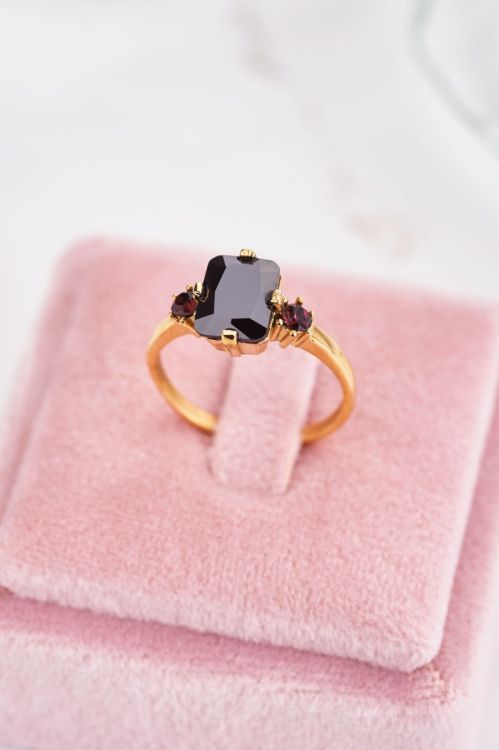 Vintage statement ring zwart kristal | My Jewellery