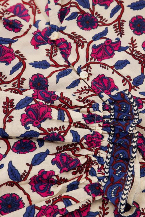 White blouse with floral print | My Jewellery