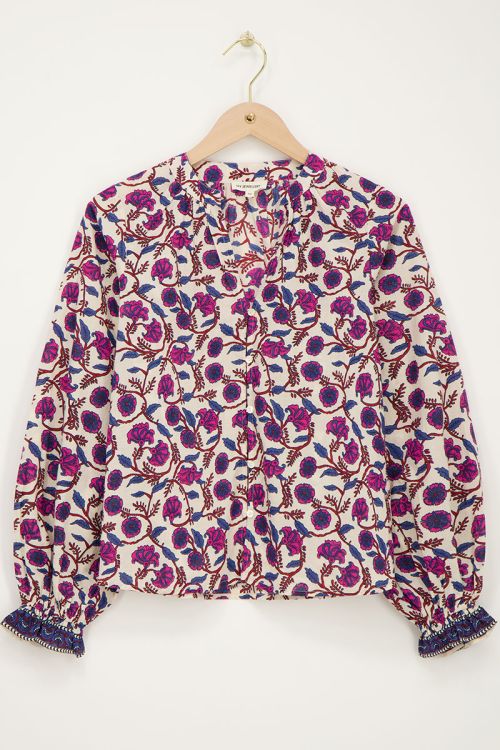 Witte blouse met bloemenprint