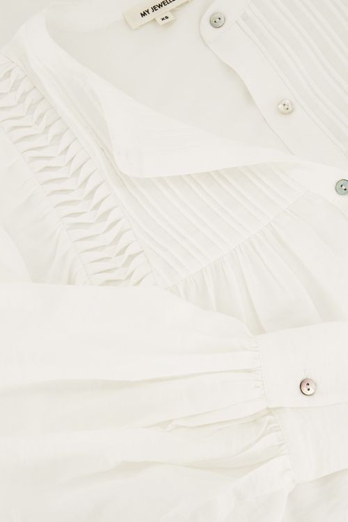 White blouse with pintuck & balloon sleeves | My Jewellery