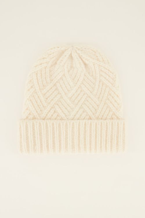 Witte muts met kabels | My Jewellery