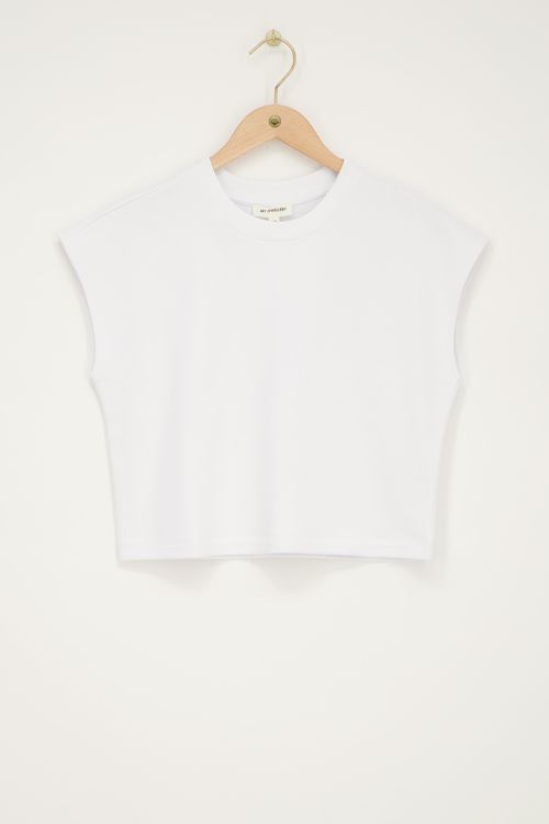 White muscle top sweat fabric