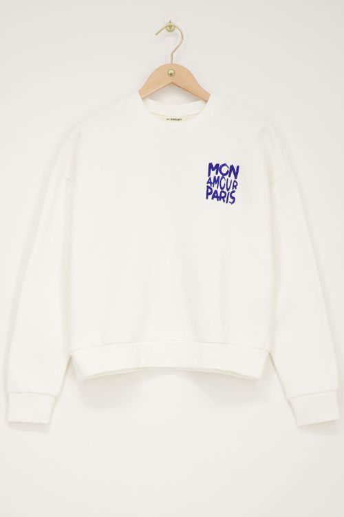 Weißes Sweatshirt "Mon Amour Paris"