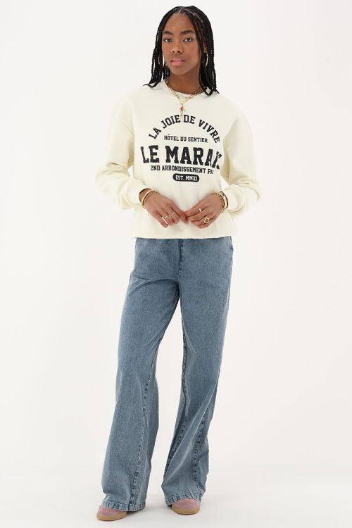 White sweatshirt "La Joie de Vivre" | My Jewellery