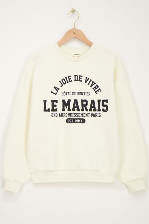 White sweatshirt "La Joie de Vivre" | My Jewellery
