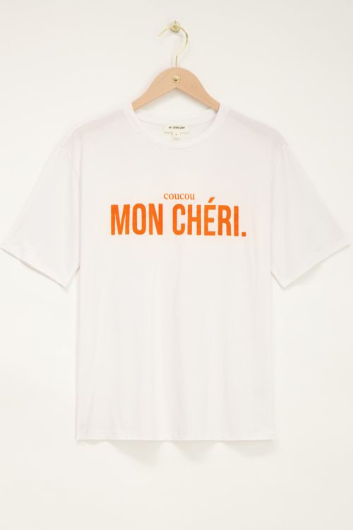 Weißes T-Shirt "Mon Chéri"
