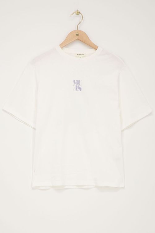 White t-shirt with purple Muse | My Jewellery