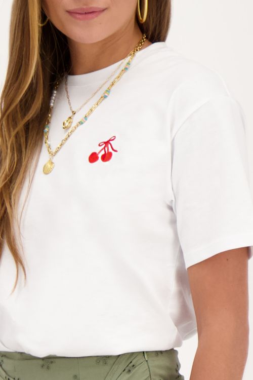 White T-shirt with red cherry | My Jewellery