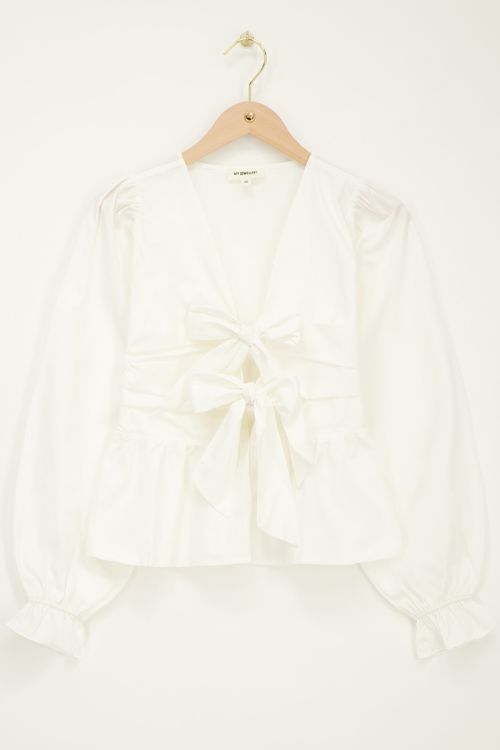 White top with bows & peplum | My Jewellery