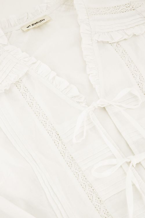 White top with pleats & ribbon details | My Jewellery