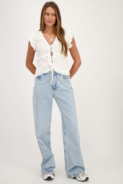 White top with ruffles & cords | My Jewellery