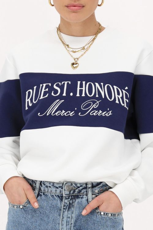 White and blue sweater ''Rue st. honoré'' | My Jewellery
