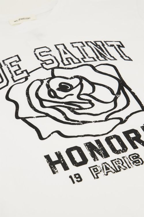 White T-shirt "Rue Saint Honore"