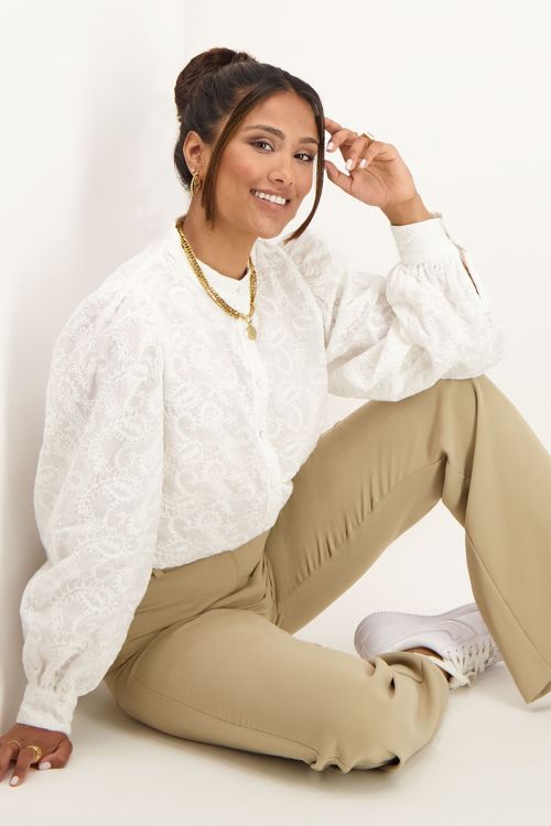 Witte blouse met embroidery | My Jewellery