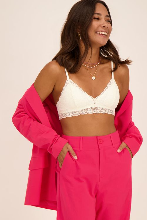 Witte bralette met kanten bloemen | My Jewellery