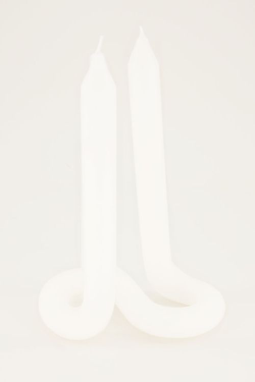 Witte dubbele kaars met draai | My Jewellery