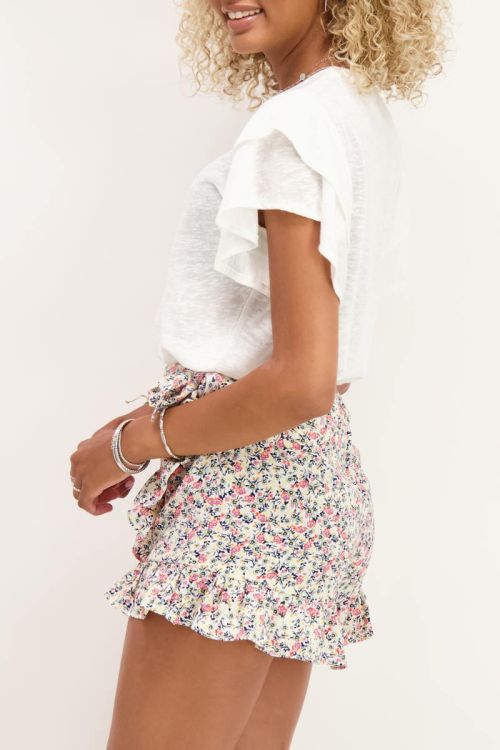 Witte skort met bloemenprint | Skort | My Jewellery