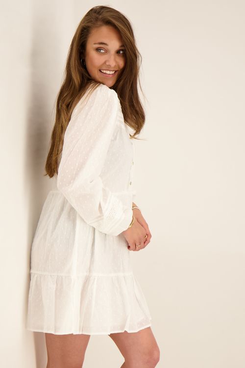 Witte blousejurk met stippen | My Jewellery