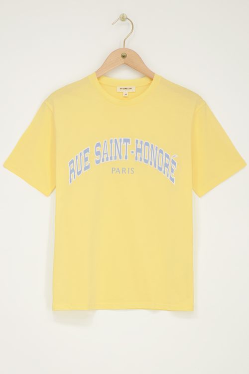 Gelbes T-Shirt "Rue saint honoré"