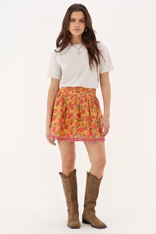 Yellow skirt with floral print | My Jewellery