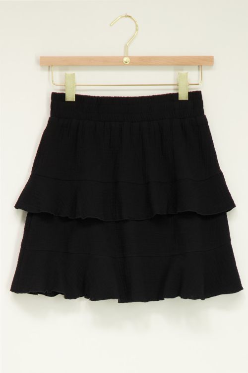 Zwart rokje met laagjes en ruffles