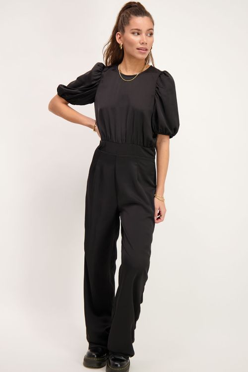 Zwart satijnen jumpsuit | Jumpsuits | My Jewellery