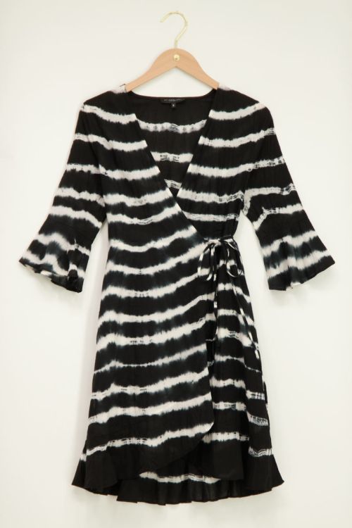 Zwart wit tie dye dress