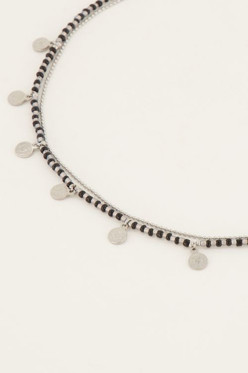Zwart-witte ketting met muntjes & kralen | My Jewellery