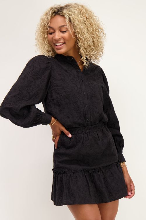 Zwarte blouse met embroidery