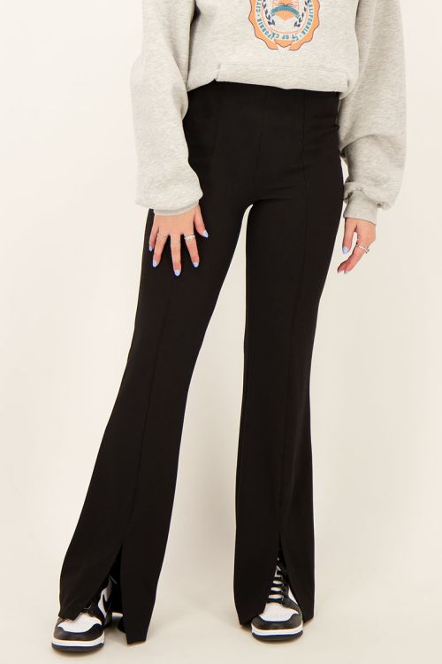 Zwarte flared broek met split | My Jewellery